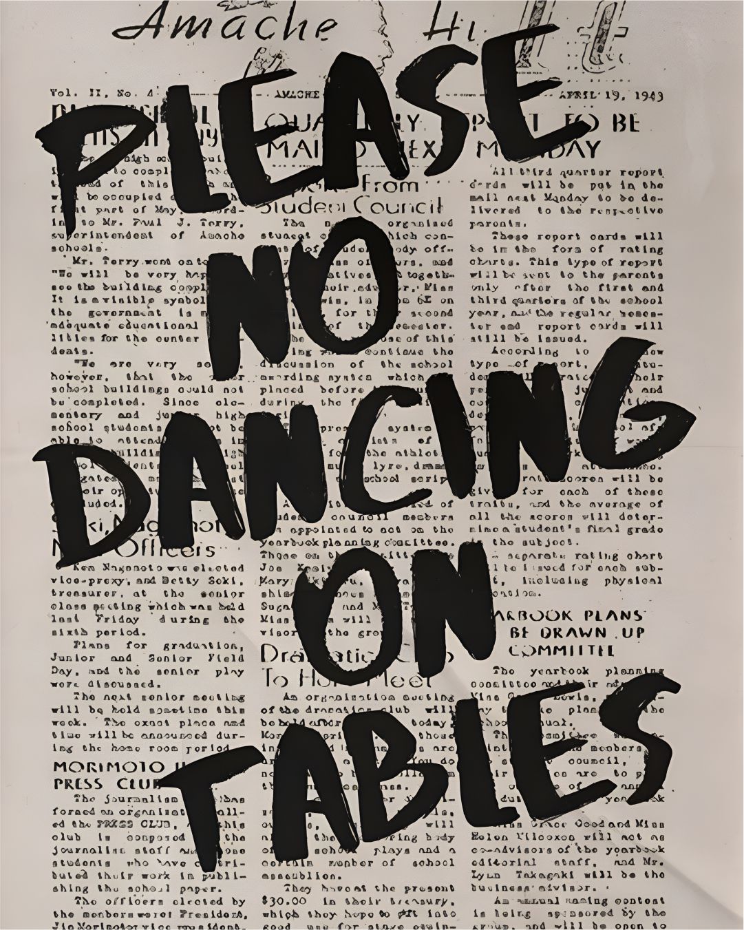 PLEASE NO DANCING ON TABLE